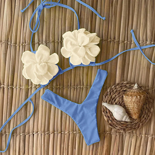 Sexy Floral Micro Bikini 2024 Women Swimsuit Female Swimwear Thong